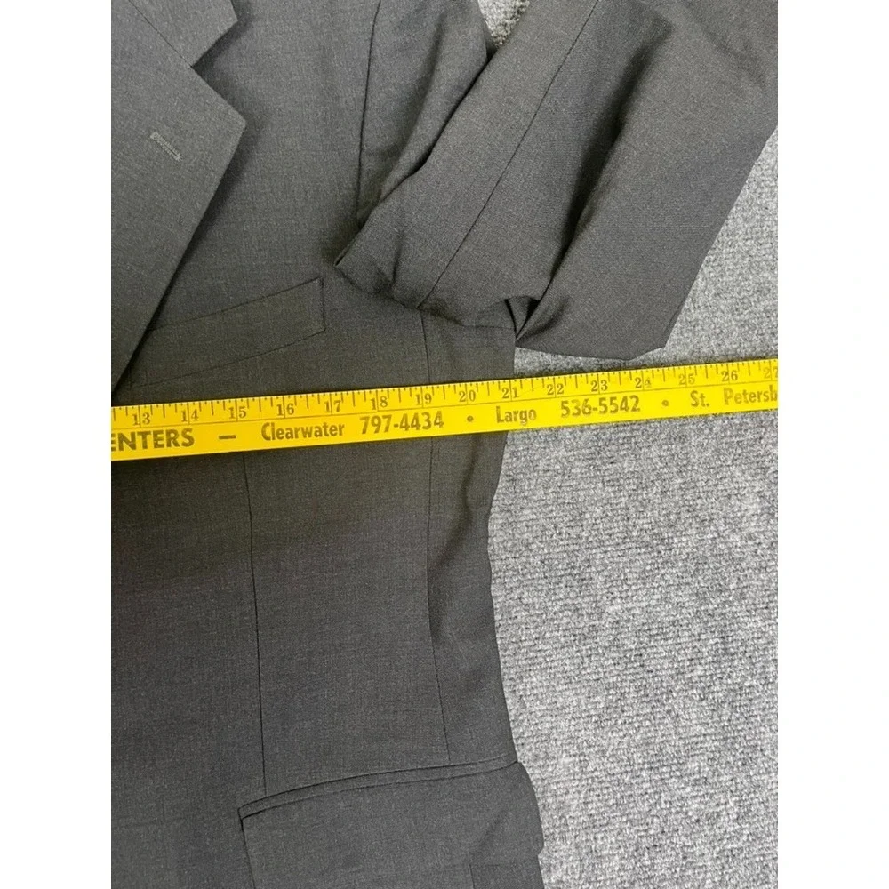 Brooks Brothers Brooksease Blazer Mens‎ Dark Gray Wool Lycra Blazer Size 38 S